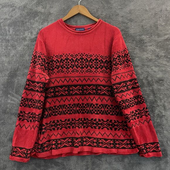 Karen Scott Women's Red Sweater Shirt Top Blouse SZ/ XL - Picture 1 of 10